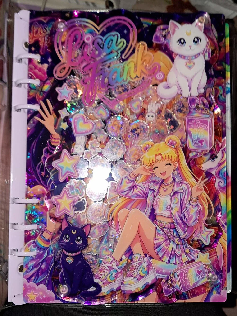 New! A5 Size Lisa Frank Sailor Moon Acrylic Shaker Notebook With paper